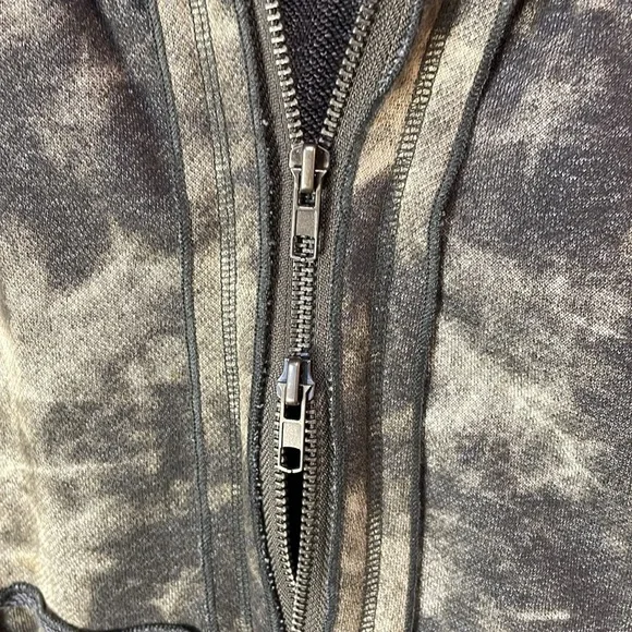 #0084 Mur Mur -Long Olive & Cream Zip Up Flare Cute Sweatshirt. - Picture 9 of 11